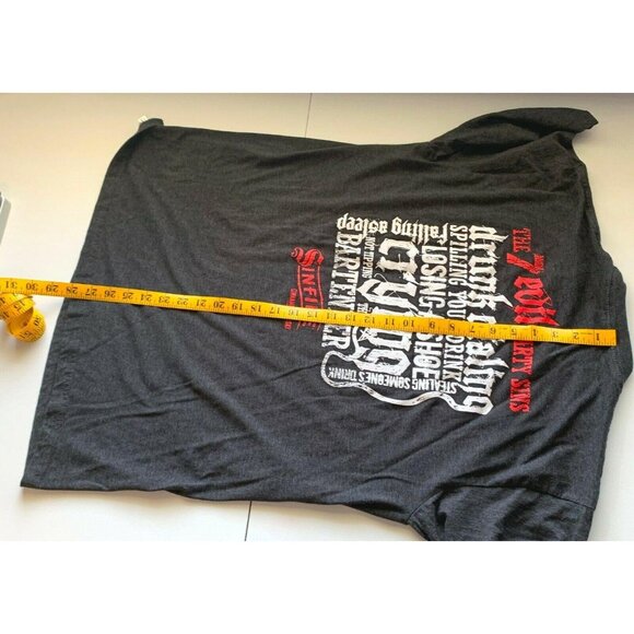 Sinfire Cinnamon Whiskey Graphic T-Shirt Gray Size Large Fun 7 Evil Party Sins - Picture 5 of 9
